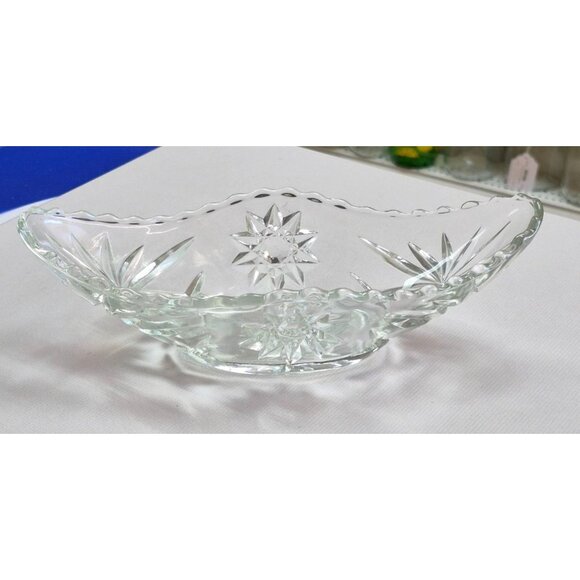 Vintage Clear Glass Starburst Design Decorative Bowl - Picture 1 of 7